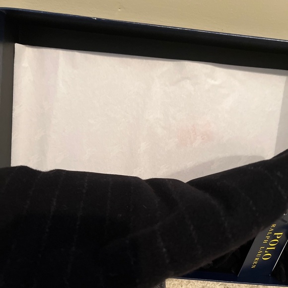 NWT Polo Ralph Lauren Mens Logo Classic Wool Bear Scarf Hat Set Italy - Picture 9 of 10